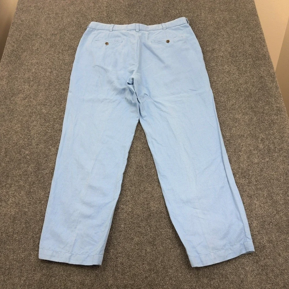 Brooks Brothers Pants Mens 40 Blue Irish Linen Cotton Clark Fit Chino Classic